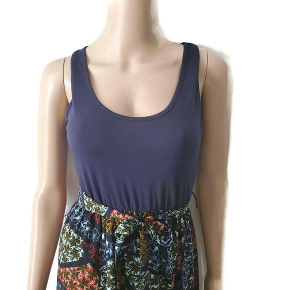 Love Fire Women's Belted Waist Multicolor Print Maxi Summer Dress Size Medium - Picture 4 of 11